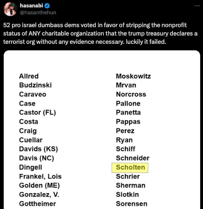 HR 9495 MI03's Hillary Scholten votes with AIPAC again