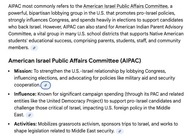 AIPAC description from Google - American Israel Public Affairs Committee